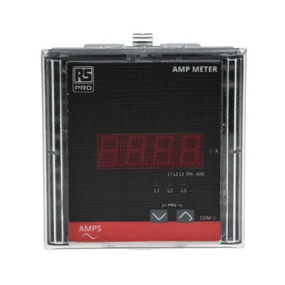 RS PRO Digital Panel Ammeter 50 A, 90 mm x 90 mm, Class 1.0 179-7573