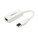 StarTech.com USB 3.0 USB Ethernet Adapter 1000Mbps Network Speed 4m Cable White USB31000SW
