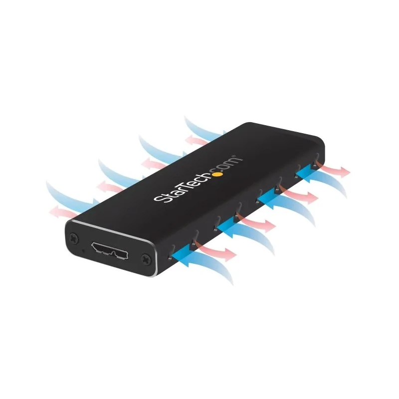 StarTech.com M.2 SATA Hard Drive Enclosure USB 3.0 5Gbps Aluminium Black SM2NGFFMBU33