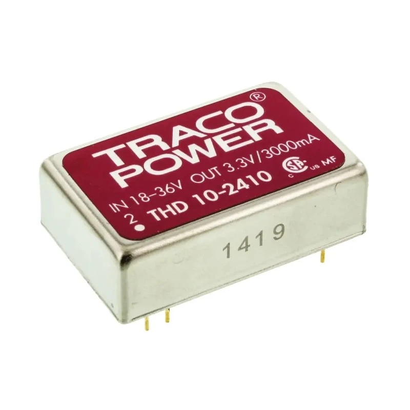 TRACOPOWER DC/DC Converter , 3.3V DC Output, 3A, 36V DC Max Input, 18V Min Input, 10W Power, Through Hole, 71°C THD 10-2410