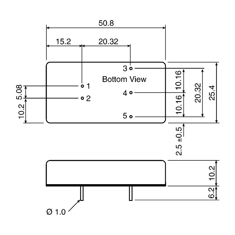 TRACOPOWER 15W Regulated Isolated DC/DC Converter, 12V DC 1.25A, 18V-36V Input, DIP Package, PCB Mounting TEL 15-2412