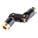 Huco Universal Joint, 2 Joints, Plain Type, 62.1mm Length, Brass, Bore 14.3mm, 1000rpm, 0.59Nm Torque 111.13.2222