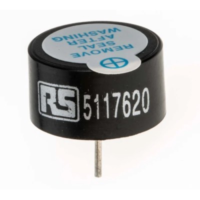 RS PRO 80 dB Through Hole Continuous Internal Piezo Buzzer Component 3 V dc Min 16 V dc Max 5117620P