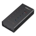StarTech.com 7 Port USB 3.0 USB Hub AC Adapter Powered Rugged Metal Housing HB30C5A2CST