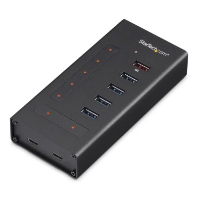 StarTech.com 7 Port USB 3.0 USB Hub AC Adapter Powered Rugged Metal Housing HB30C5A2CST