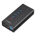 StarTech.com 7 Port USB 3.0 USB Hub AC Adapter Powered Rugged Metal Housing HB30C5A2CST
