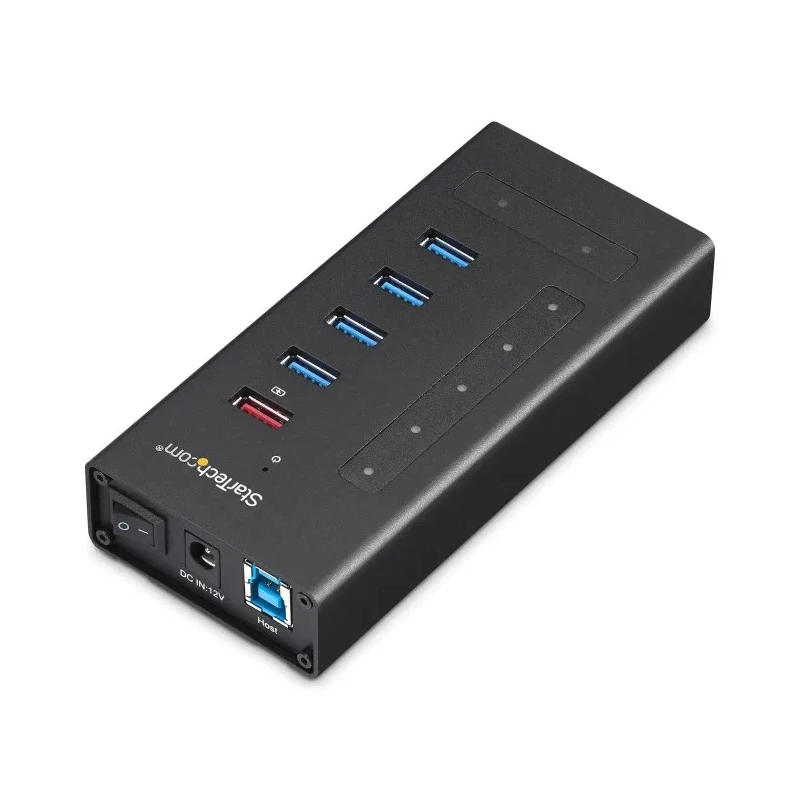 StarTech.com 7 Port USB 3.0 USB Hub AC Adapter Powered Rugged Metal Housing HB30C5A2CST