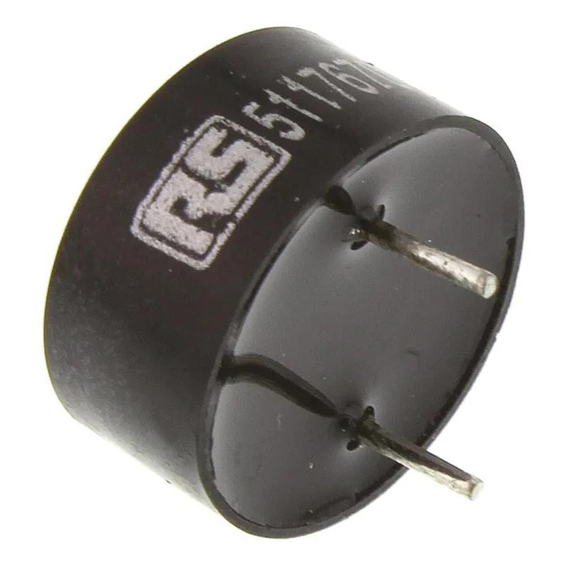 RS PRO Piezo Buzzer Component, Through Hole Mount, Continuous Tone, 80 dB Sound Level, 1 V AC Min, 20 V AC Max Model 511-7670