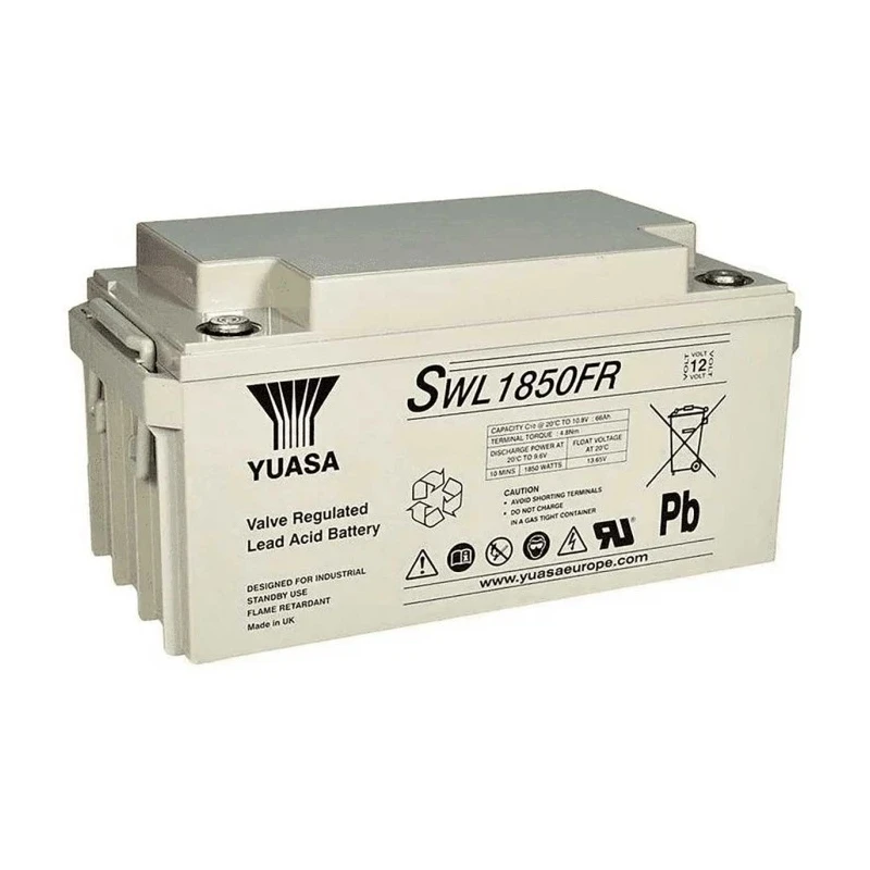 Yuasa 12 V Sealed Lead Acid Battery 66 Ah AGM Flame Retardant Case SWL1850-12FR