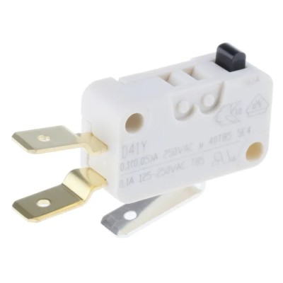 ZF Button Micro Switch with Tab Terminal, 100mA, 250 V AC, SPDT Contact Configuration, IP40, Miniature D413 V3AA