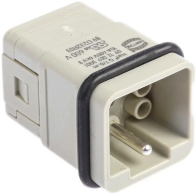 HARTING Heavy Duty Power Connector Insert 10A 400V Han Q Series Male 7 Contacts 09120073001