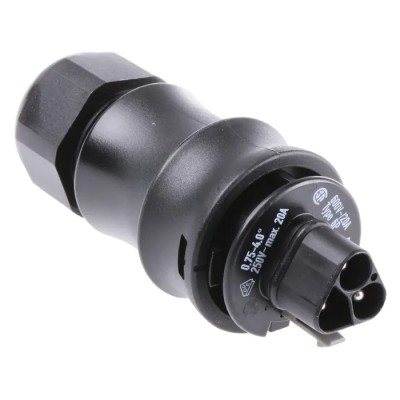 Wieland RST20i3 Series Cable Circular Connector Male Screw Termination 3-Pole 20A 250V IP68 RST20i3