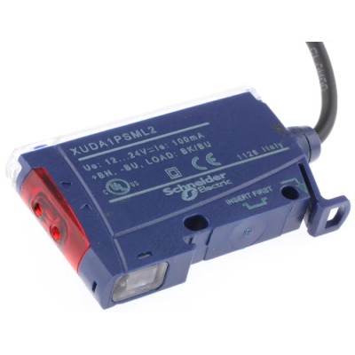 Telemecanique Sensors Plastic Fibre Optic Sensor PNP Output IP65 24V dc XUDA1PSML2