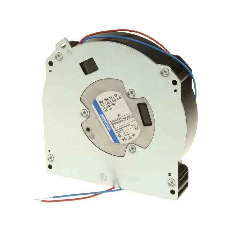 ebm-papst RLF 100 Series Centrifugal Fan, 12V DC, 64 m³/h, 5100 RPM, Electronic Commutation, 127mm x 127mm x RLF100-11/12