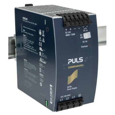 Phoenix Contact DIMENSION Switched Mode 3-Phase DIN Rail Power Supply 28V DC, 20A Output, 480W Power QT20.241