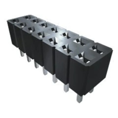 Samtec SLW Series 12-Contact 2 Row Straight Through Hole PCB Socket, 2.54 mm Pitch, 5.2A Current SLW-106-01-T-D