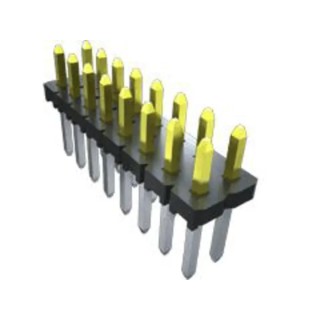 Samtec TLW Series Straight Through Hole Pin Header 16 Contacts 2.54 mm Pitch 1 Row Unshrouded TLW-116-06-T-S