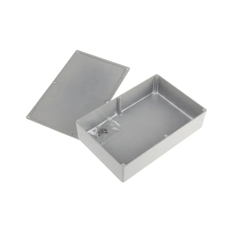 RS PRO Grey Lid Die Cast Aluminium EMI/RFI Shielded General Purpose Enclosure 55.9 mm x 222.1 mm x 145.9 mm 517-3579