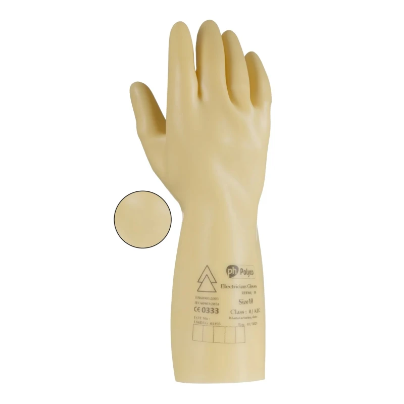 Polyco Healthline Electrical Insulating Electricians Gloves Yellow Latex Size 9 RE0360/9