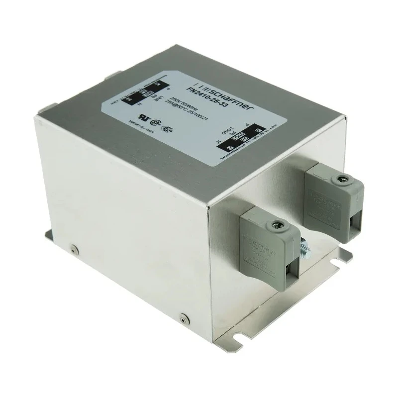 Schaffner Chassis Mount EMC Filter 25A 250V AC 400Hz Terminal Block 1 Phase FN2410