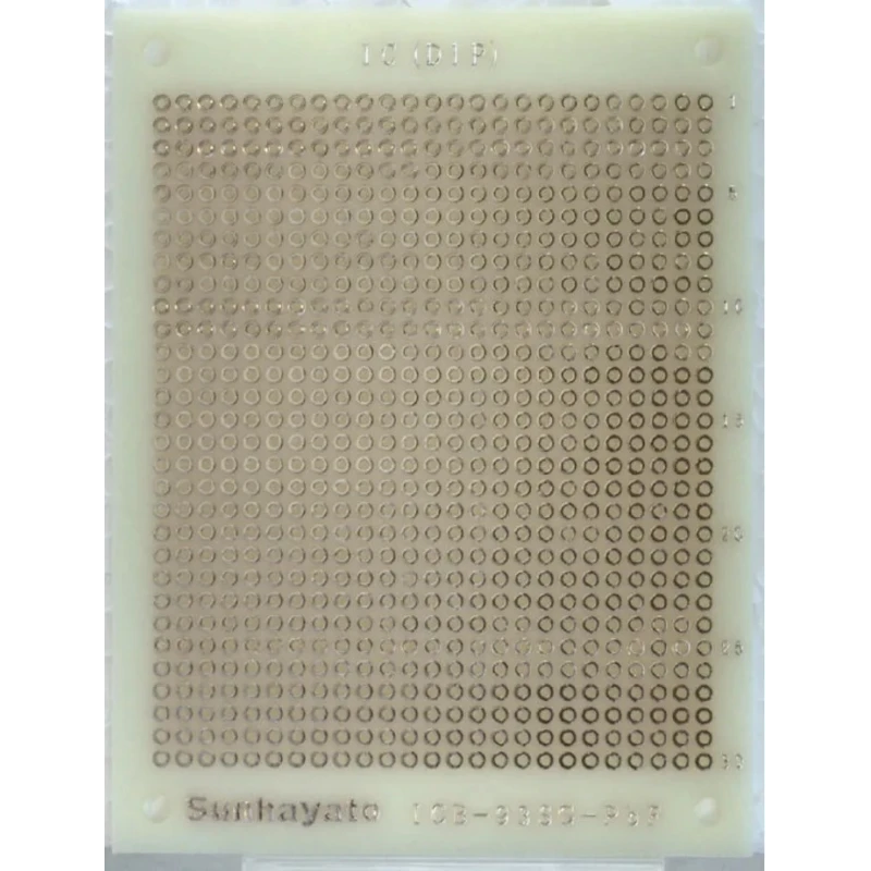 Sunhayato FR4 Epoxy Glass Fabric Laminate Matrix Board 1.2mm Thickness 1 mm Hole Diameter 95mm x 72mm ICB-93SG-PBF