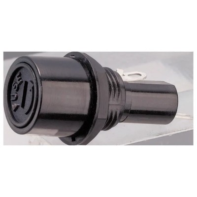 Sato Parts 10A Panel Mount Fuse Holder for 5.2 x 20 mm Fuse, 250V ac F-75