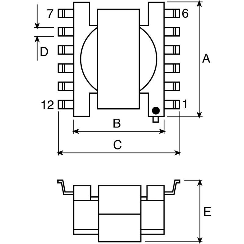 Wurth Elektronik Surface Pulse Transformer 1:1:1:1:1:1 Turns Ratio, 14.7µH Primary Inductance, 344mΩ Primary 749196121