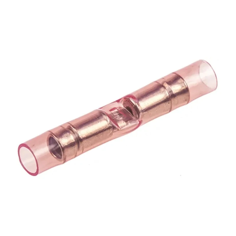 TE Connectivity PIDG Butt Splice Connector, Red, Insulated, Tin 16 AWG 320559