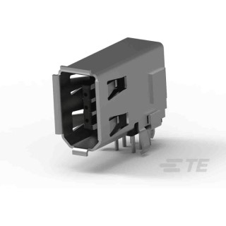 TE Connectivity IEEE 1394 6 Way Right Angle Through Hole Firewire Connector Female 5787956-1