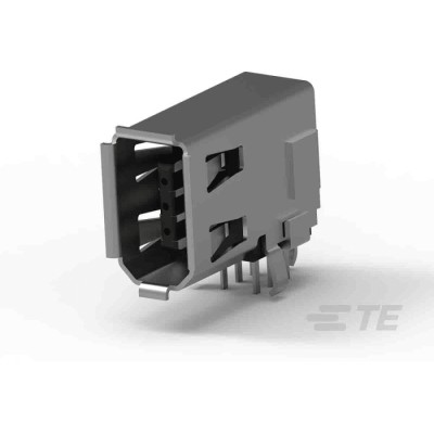 TE Connectivity IEEE 1394 6 Way Right Angle Through Hole Firewire Connector Female 5787956-1