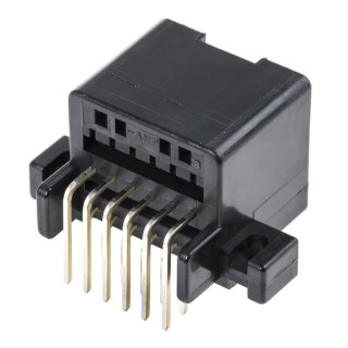 TE Connectivity MULTILOCK 040 Automotive Connector Female Black Through Hole 12 Way 5A Solder Termination 174051-2