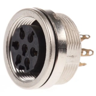 Lumberg 7 Pole Straight M16 DIN Socket Panel Mount Female Threaded 5A 250V AC IP68 0304 07