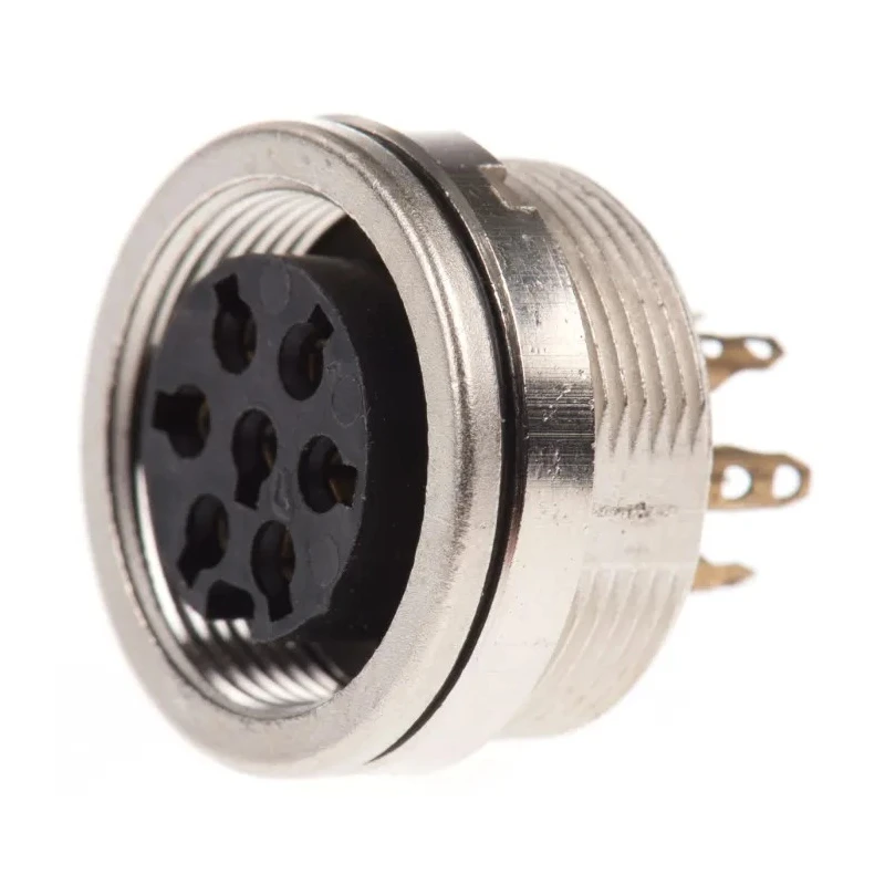 Lumberg 7 Pole Straight M16 DIN Socket Panel Mount Female Threaded 5A 250V AC IP68 0304 07