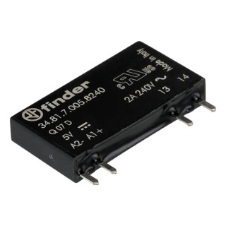 Finder 34 Series Solid State Relay 2A Load PCB Mount 240V AC Load 10V DC Control 34.81.7.005.8240