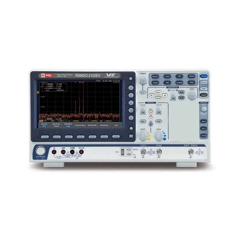 RS PRO 100 MHz Bench Mixed Domain Oscilloscope, 2 Channels, 8 in TFT LCD Display RSMDO-2000EG 180-4801