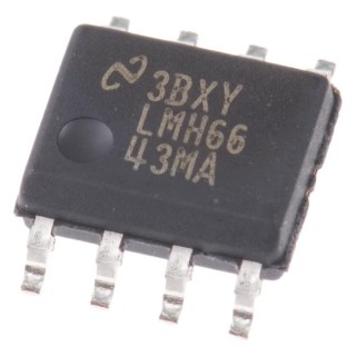 Texas Instruments Operational Amplifier, Surface Mount SOIC Package, 2 Channels, 57 MHz Gain Bandwidth LMH6643MA/NOPB