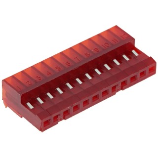 TE Connectivity 12-Way IDC Connector Female Cable Mount 2.54mm Pitch 5A 250V AC Right Angle Shrouded MTA-100 4-640440-2