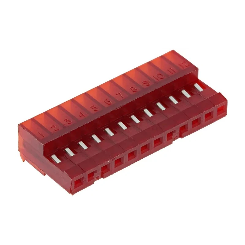 TE Connectivity 12-Way IDC Connector Female Cable Mount 2.54mm Pitch 5A 250V AC Right Angle Shrouded MTA-100 4-640440-2