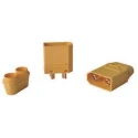 RS PRO XT90H Compact Power Connector Cable 2 Pole 40A 500V DC Polyamide Housing Brass Contacts Gold Plating XT90H