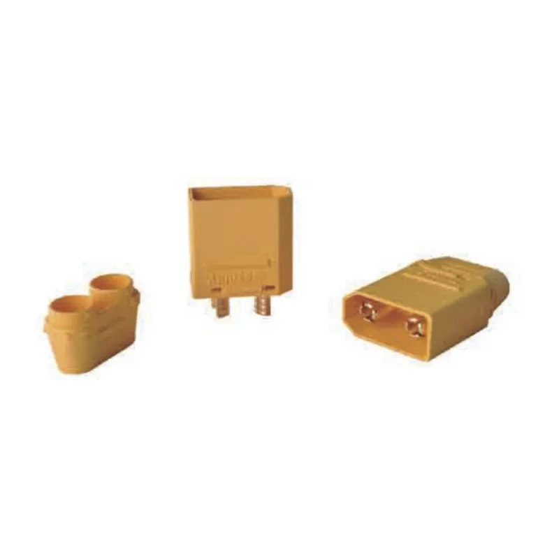 RS PRO XT90H Compact Power Connector Cable 2 Pole 40A 500V DC Polyamide Housing Brass Contacts Gold Plating XT90H