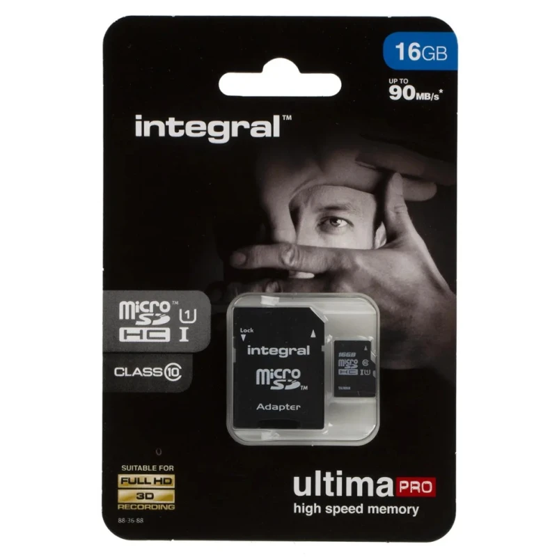 Integral Memory 16 GB MicroSDXC microSD Card Class 10 INMSDH16G10-90U1