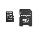 Integral Memory 32 GB MicroSDXC microSD Card UHS 1 U1 Class 10 with SD Adapter INMSDH32G-100V10
