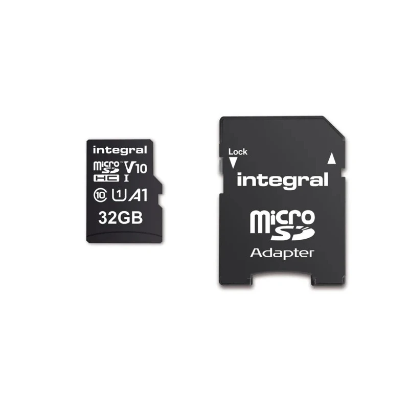 Integral Memory 32 GB MicroSDXC microSD Card UHS 1 U1 Class 10 with SD Adapter INMSDH32G-100V10