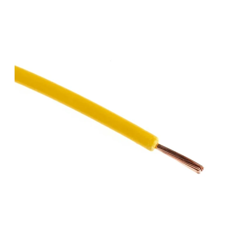 RS PRO Tri-Rated Series Yellow Hook Up Wire 20 AWG 24 x 0.2 mm Core Strands 100 m PVC Insulation 180-5932