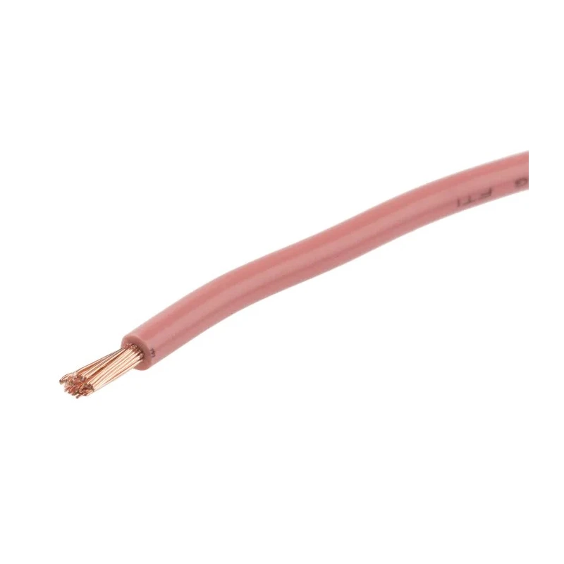 RS PRO Pink Hook Up Wire, 14 AWG, 50 x 0.25 mm Core Strands, 100 m Length, Polyvinyl Chloride Jacket, Tri-Rated 180-5966