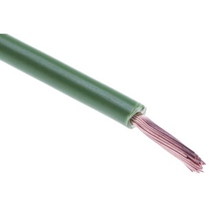RS PRO Green Hook Up Wire, 14 AWG, 50 x 0.25 mm Strands, 100 m Length, Polyvinyl Chloride Insulation, Tri-Rated 180-5972