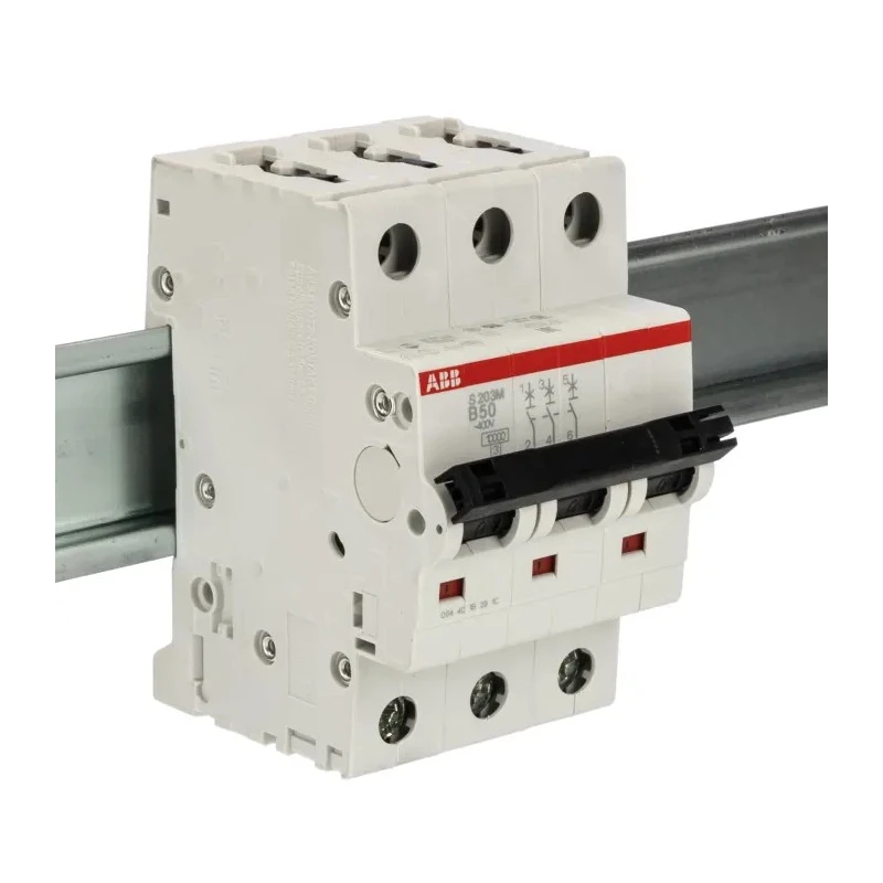 ABB System Pro M Compact S200M Miniature Circuit Breaker 3-Pole 50A Type B 440V AC 12V DC 10kA 2CDS273001R0505 S203M-B50