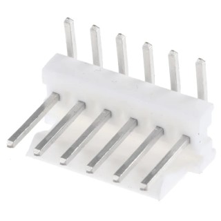 TE Connectivity MTA-100 Series Right Angle Through Hole Pin Header 6 Contacts 2.54 mm Pitch 1 Row Unshrouded 640457-6