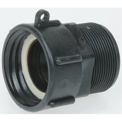 RS PRO Hose Connector BSP 3/4 in Male to Threaded Female Polypropylene Black 10 bar IBF/075M-PG