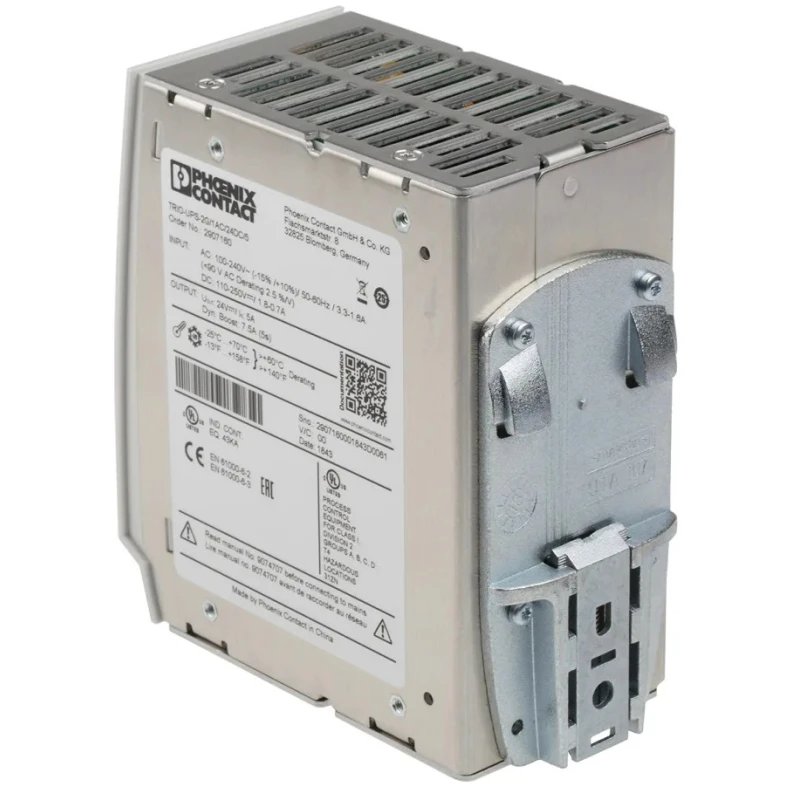 Phoenix Contact Uninterruptible Power Supply 24V DC 100-240V AC Input 120W DIN Rail Mount TRIO-UPS-2G/1AC/24DC/5 2907160